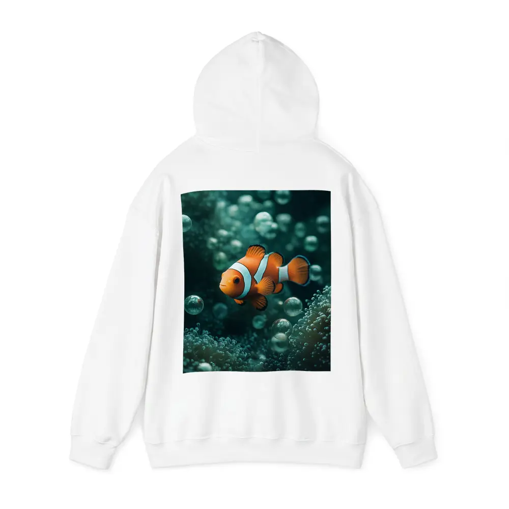 Clownfish Swimming Among Sea Anemone Bubbles – Hoodies