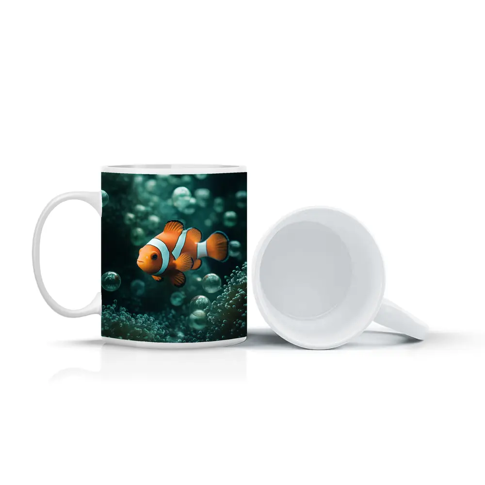 Clownfish Swimming Among Sea Anemone Bubbles – Mugs