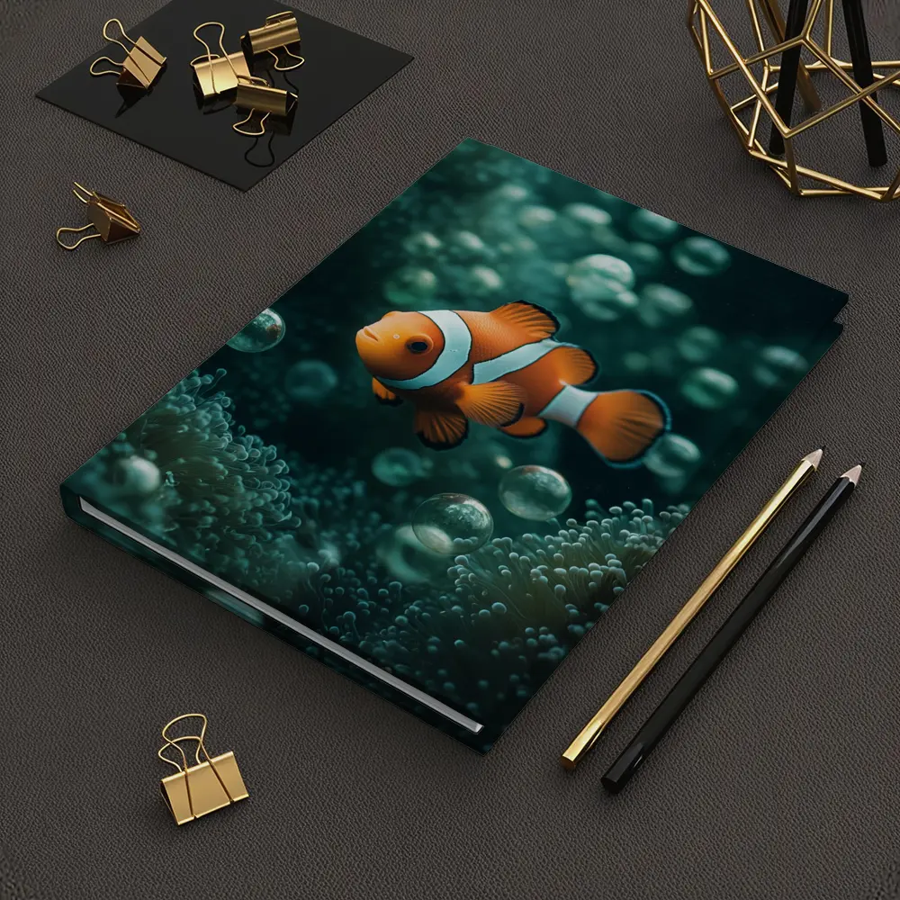Clownfish Swimming Among Sea Anemone Bubbles – Notebooks