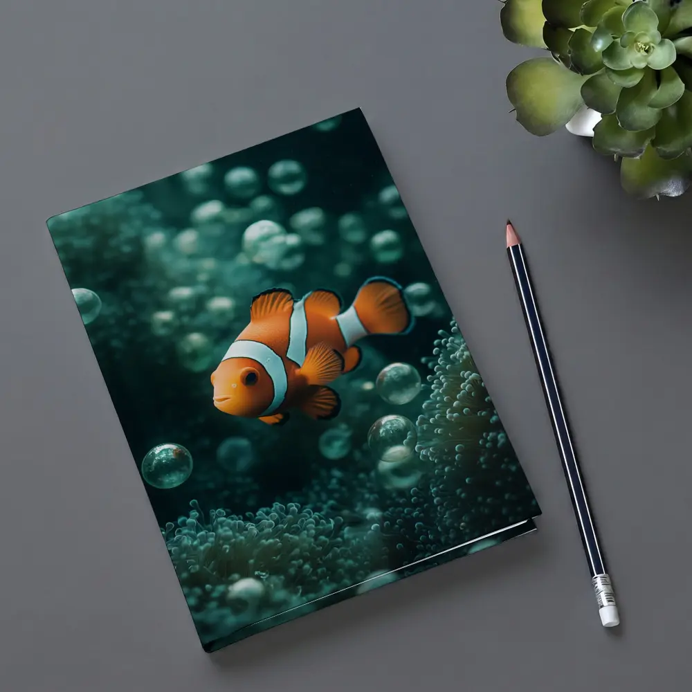 Clownfish Swimming Among Sea Anemone Bubbles – Notebooks