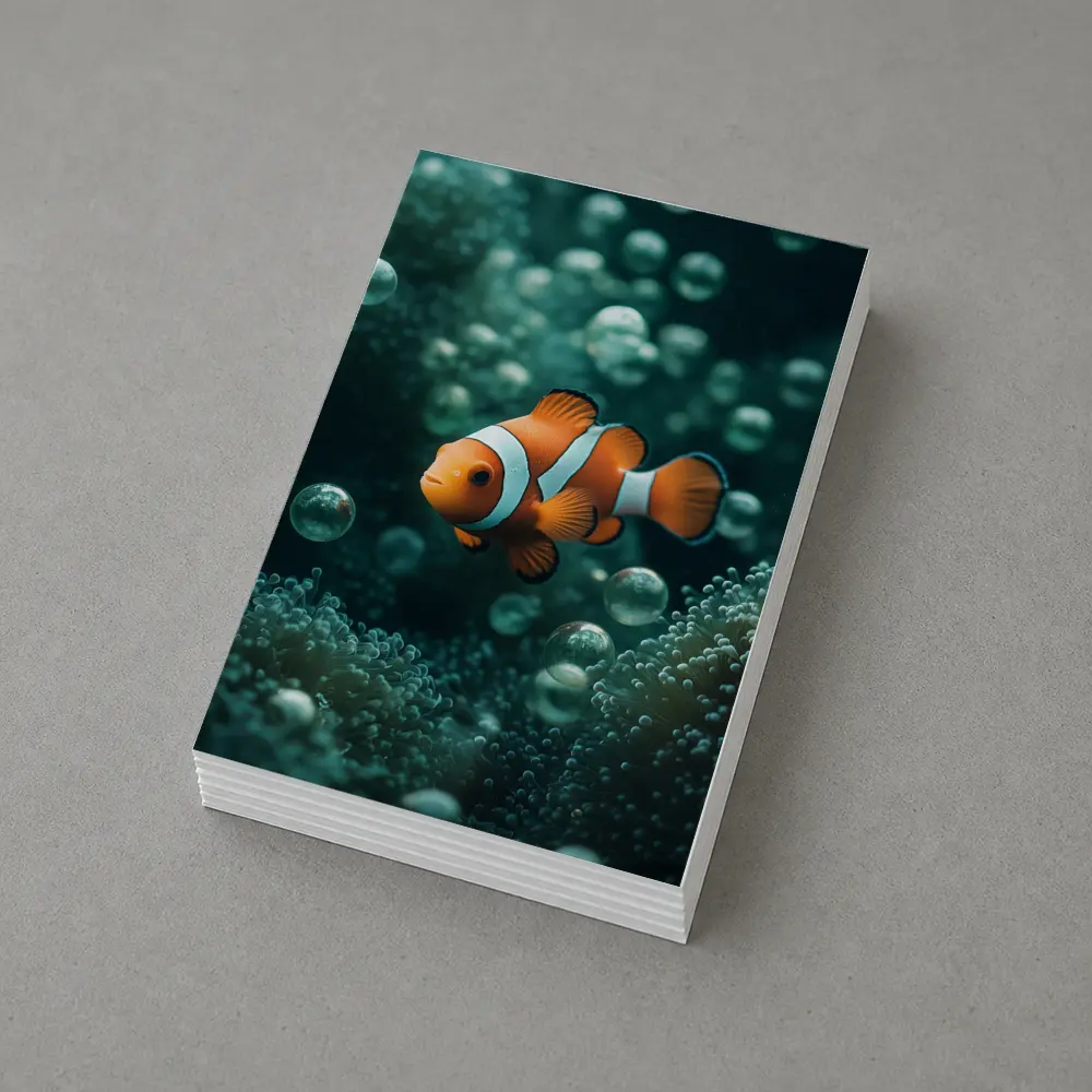 Clownfish Swimming Among Sea Anemone Bubbles – Postcards