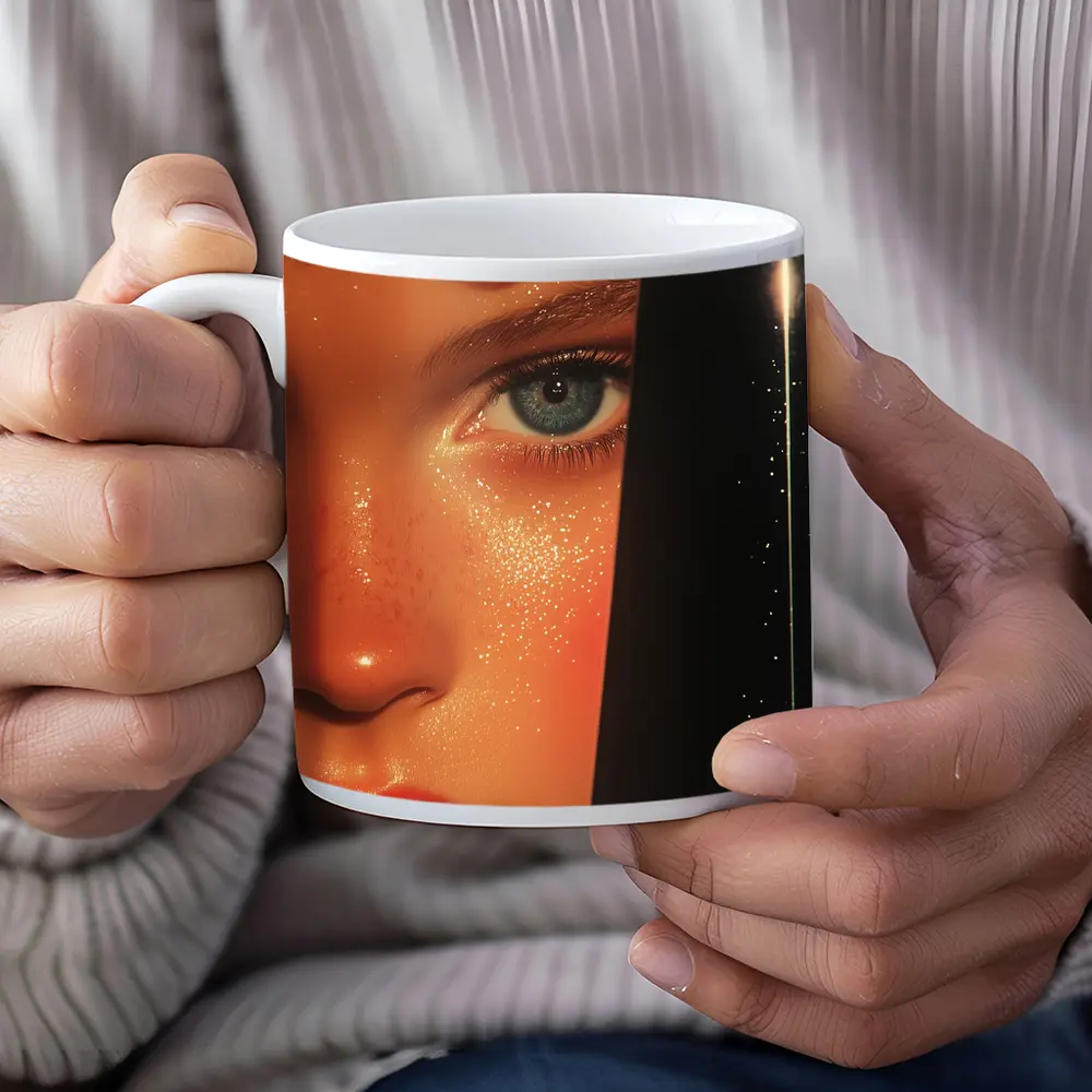 Close Up Woman Face Blue Eye Art – Mugs