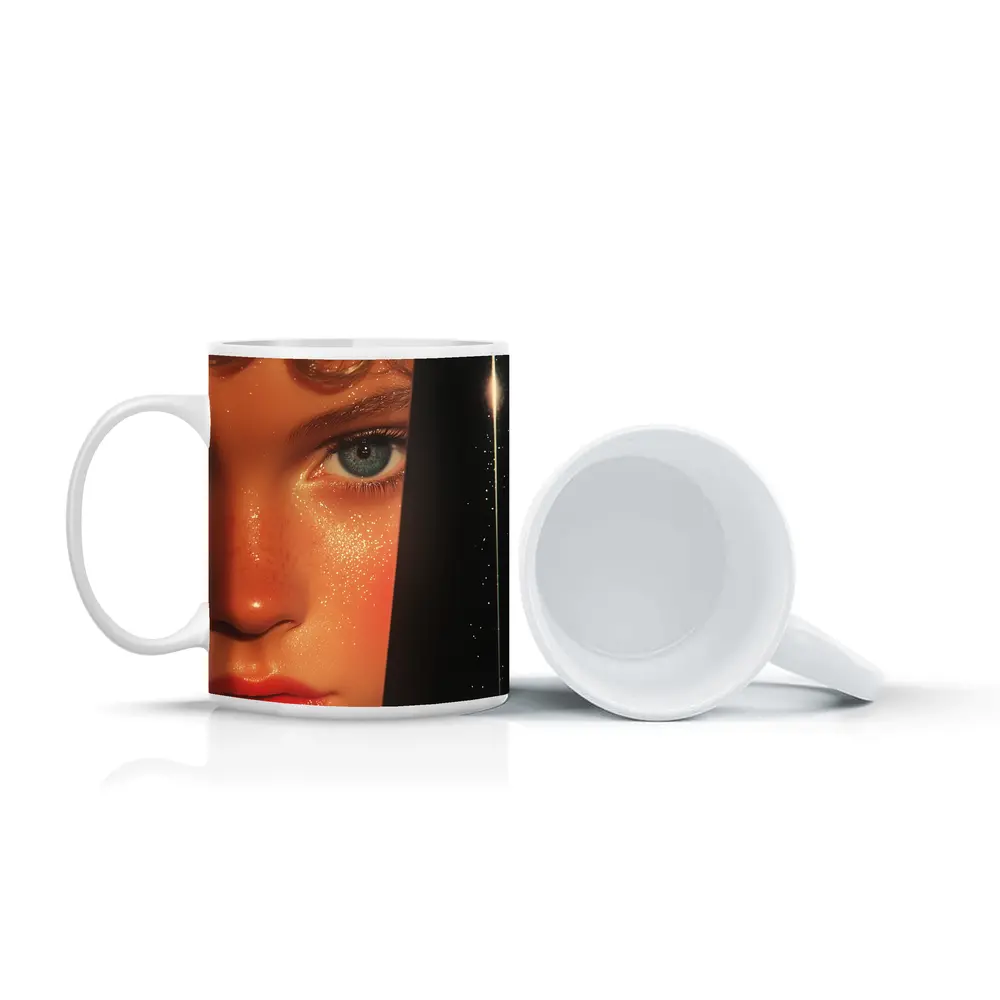 Close Up Woman Face Blue Eye Art – Mugs