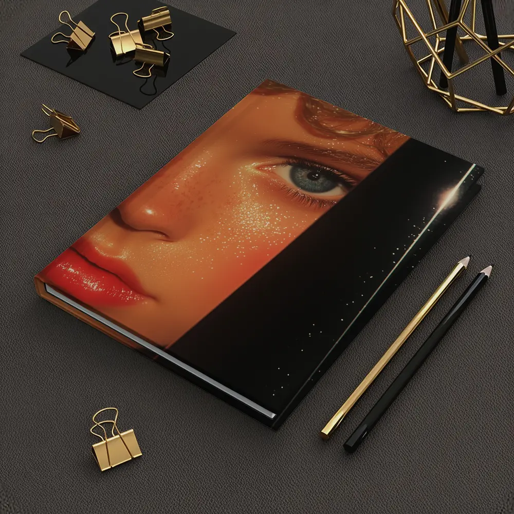 Close Up Woman Face Blue Eye Art – Notebooks