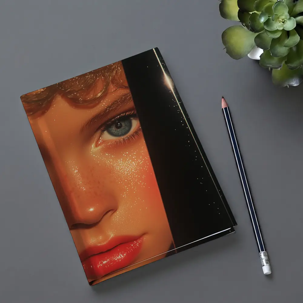 Close Up Woman Face Blue Eye Art – Notebooks