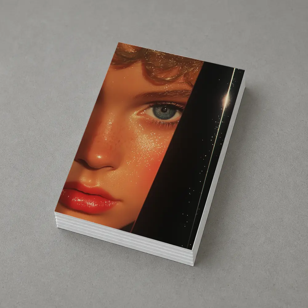 Close Up Woman Face Blue Eye Art – Postcards