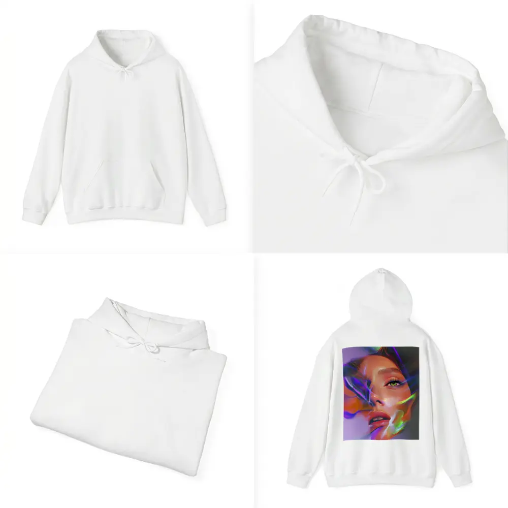 Neon Smoke Woman Face Digital Art – Hoodies