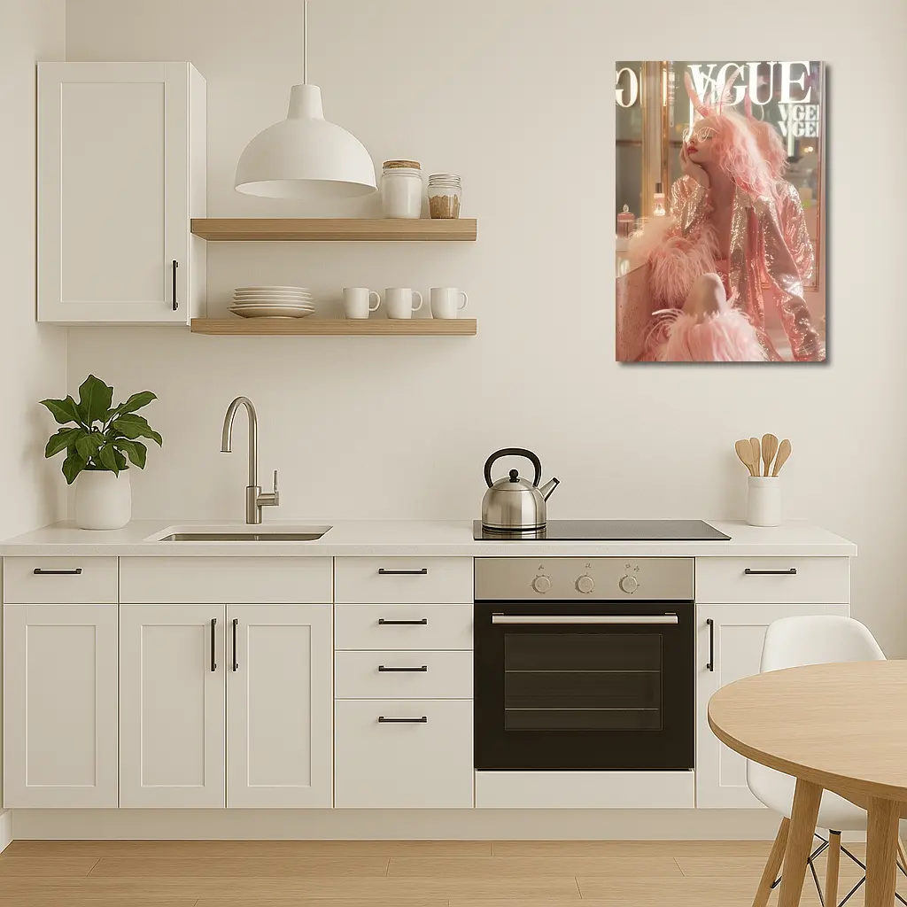 Pink Fashion Woman Vogue Magazine Cover Style – Wall Art