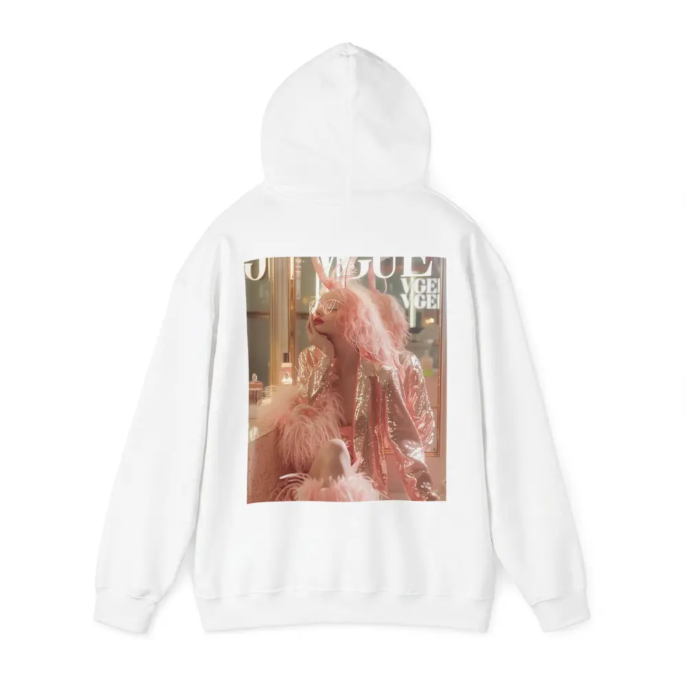 Pink Fashion Woman Vogue Magazine Cover Style – Hoodies