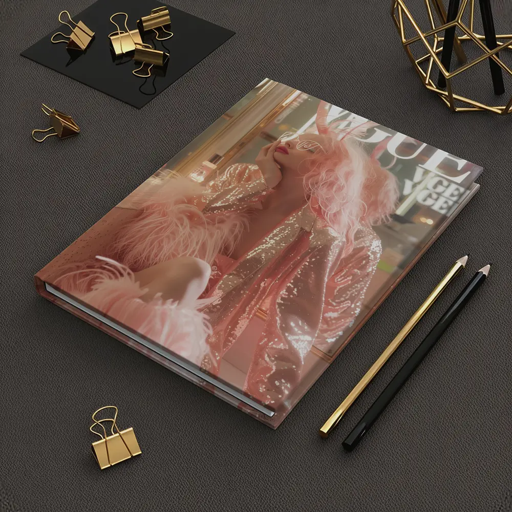 Pink Fashion Woman Vogue Magazine Cover Style – Notebooks