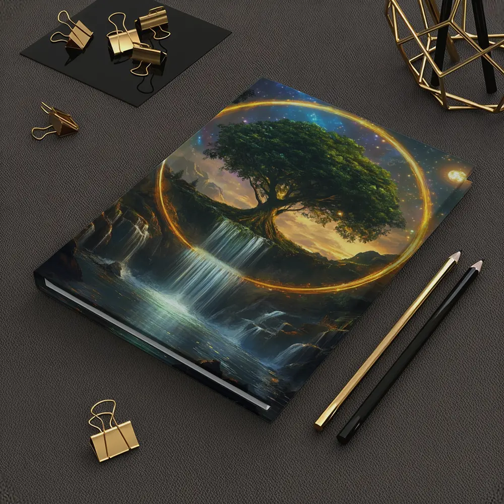 Tree of Life Waterfall Fantasy Cosmic Art – Notebooks