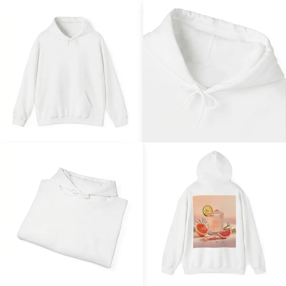 Grapefruit Cocktail Glass Pink Pastel Background – Hoodies