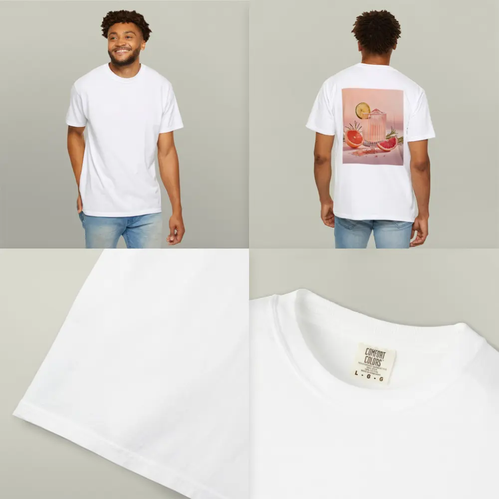 Grapefruit Cocktail Glass Pink Pastel Background – T-Shirts