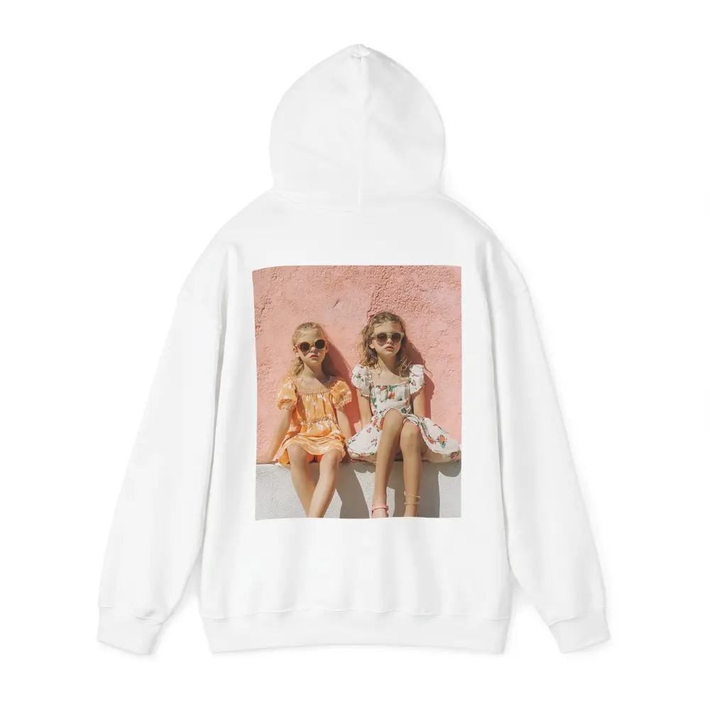 Two Girls Summer Dresses Pink Wall – Hoodies