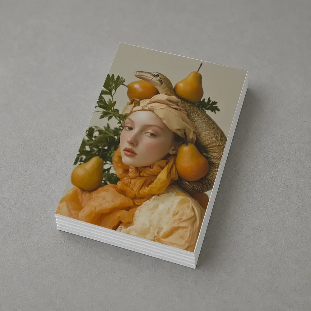 Woman With Lizard Pears Surreal Fashion Portrait – Postcards