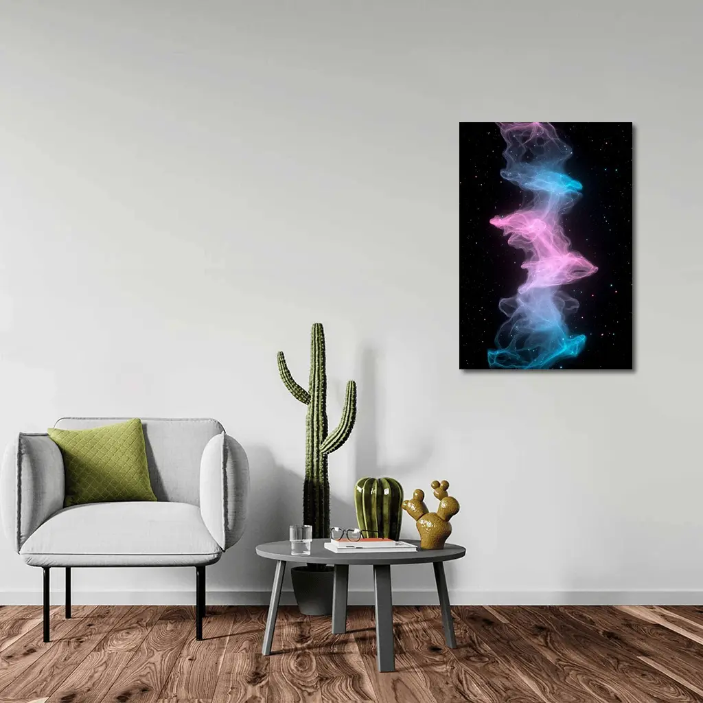 Pink Blue Nebula Smoke Galaxy Space Art – Wall Art
