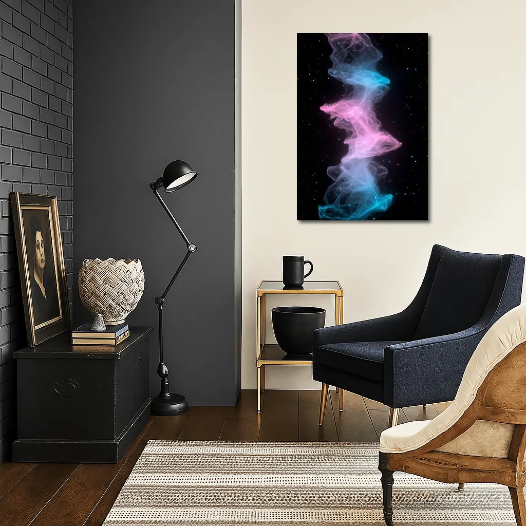 Pink Blue Nebula Smoke Galaxy Space Art – Wall Art