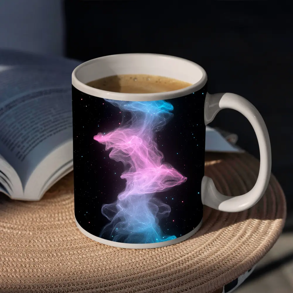 Pink Blue Nebula Smoke Galaxy Space Art – Mugs