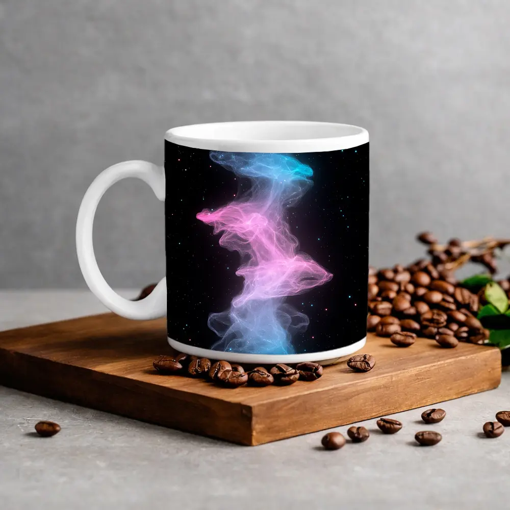 Pink Blue Nebula Smoke Galaxy Space Art – Mugs