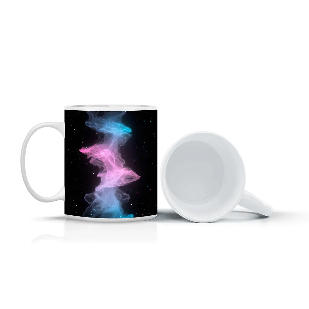 Pink Blue Nebula Smoke Galaxy Space Art – Mugs
