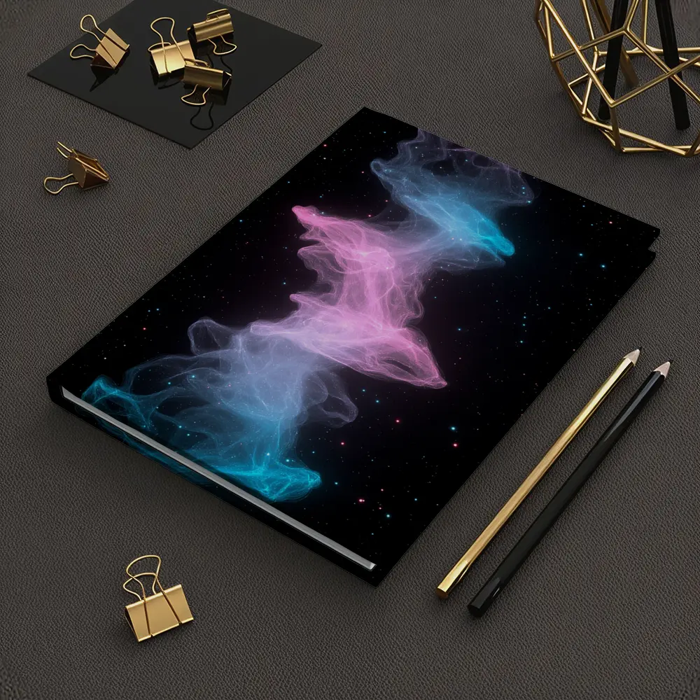 Pink Blue Nebula Smoke Galaxy Space Art – Notebooks