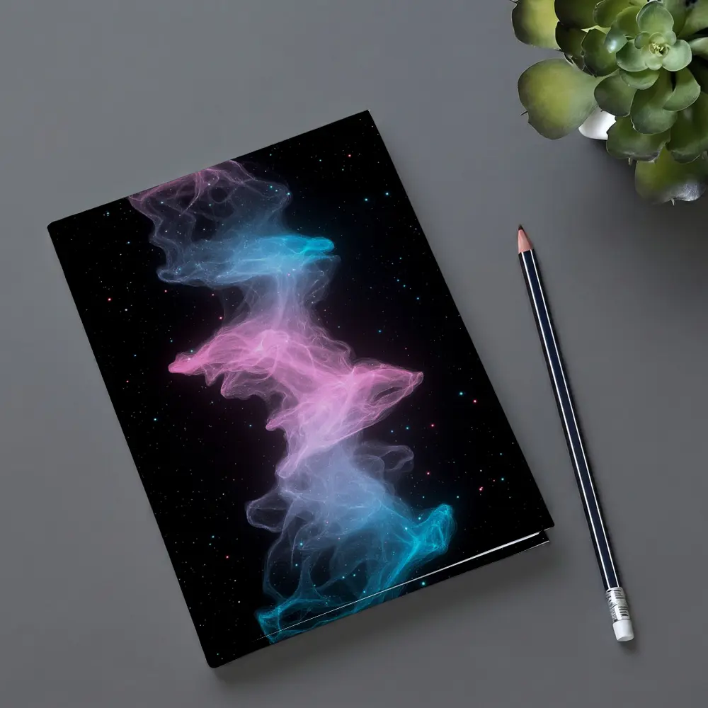 Pink Blue Nebula Smoke Galaxy Space Art – Notebooks