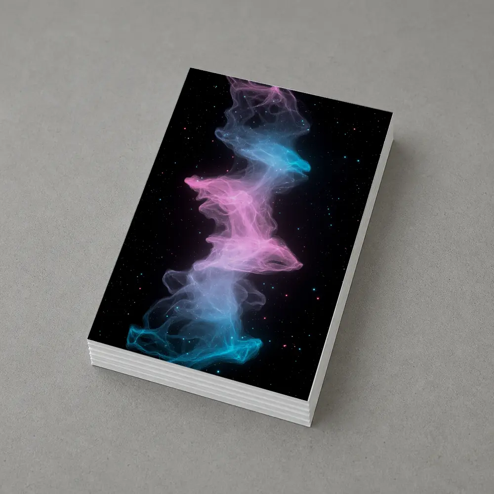 Pink Blue Nebula Smoke Galaxy Space Art – Postcards