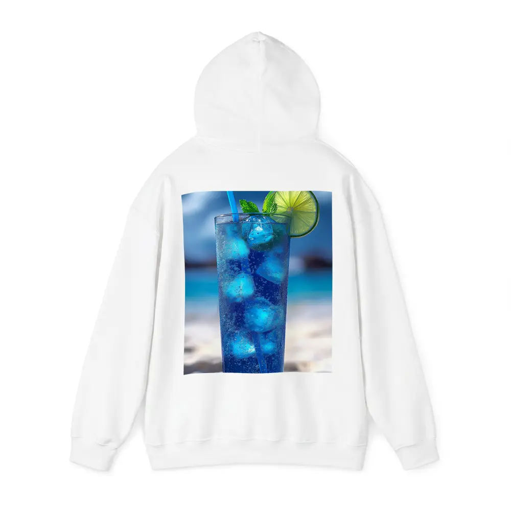 Blue Cocktail With Lime On Beach – Hoodies
