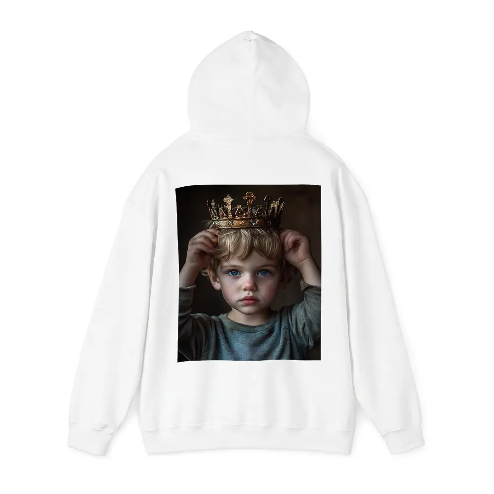 Young Boy Placing Crown Dark Background – Hoodies