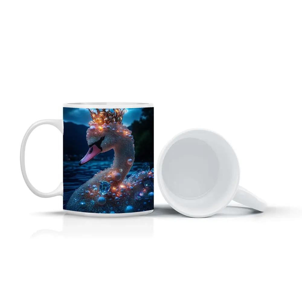 Royal Swan Crown Pearls Blue Night Lake – Mugs