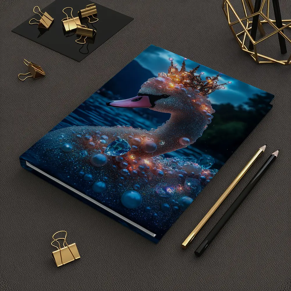 Royal Swan Crown Pearls Blue Night Lake – Notebooks