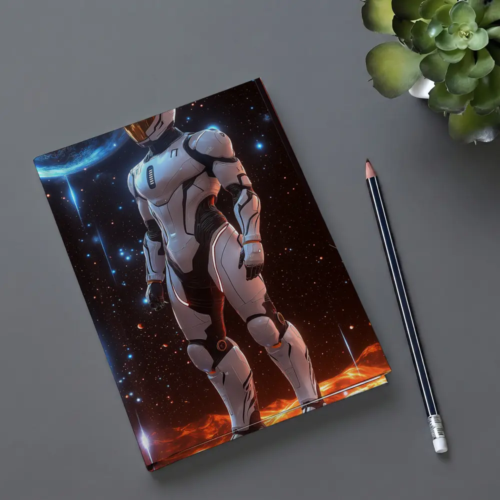 Futuristic Astronaut Suit Deep Space Stars – Notebooks