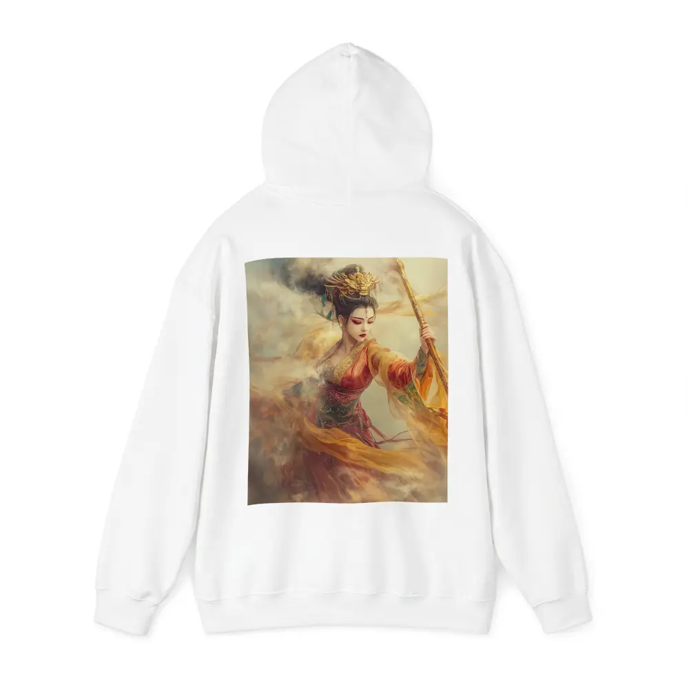 Chinese Warrior Goddess Golden Dragon Staff Art – Hoodies