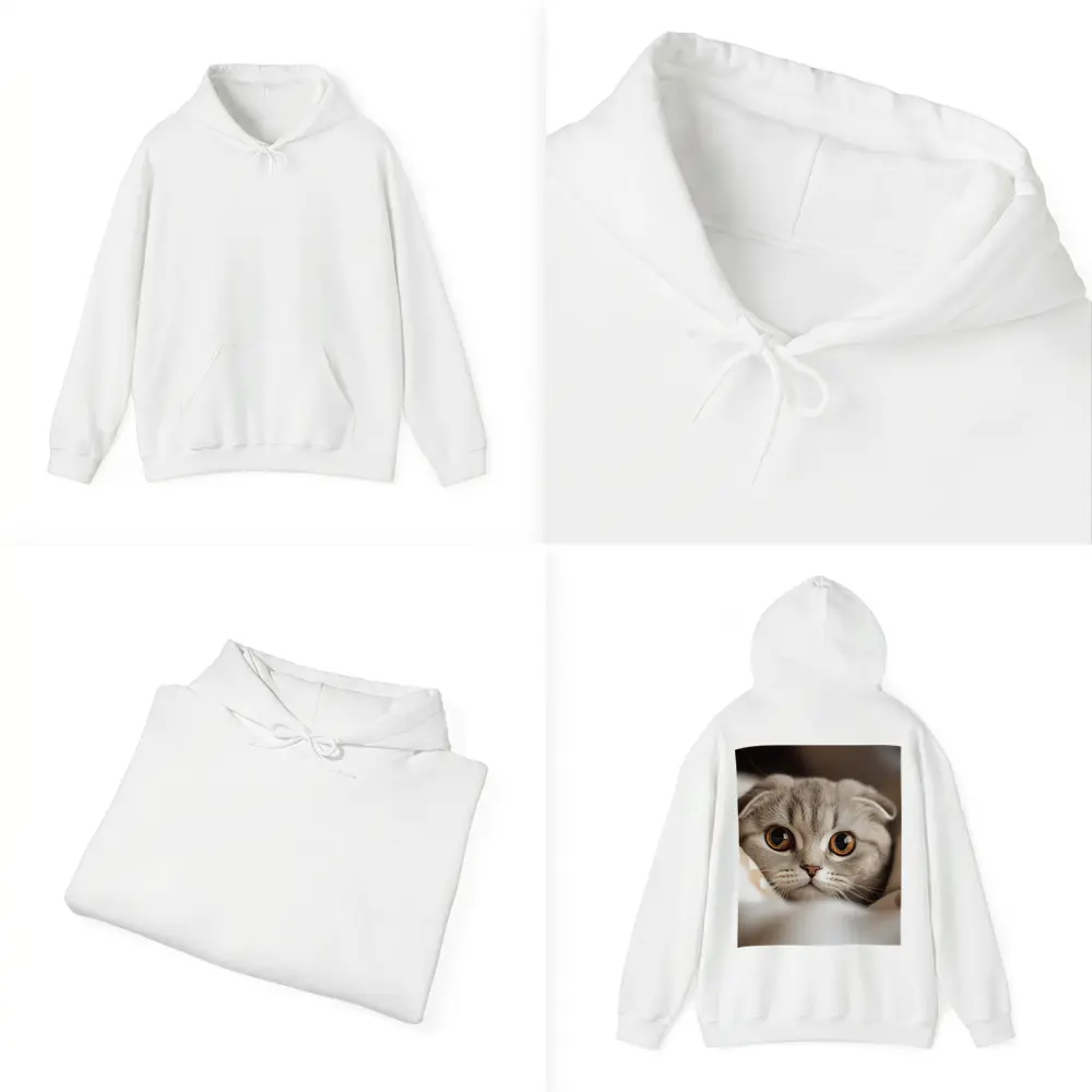Scottish Fold Cat Close Up Soft Background – Hoodies