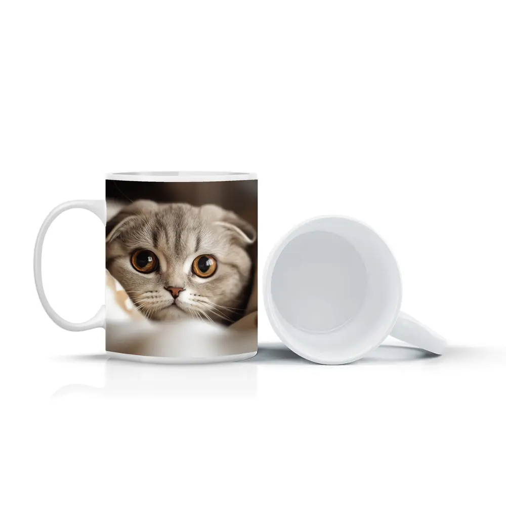 Scottish Fold Cat Close Up Soft Background – Mugs