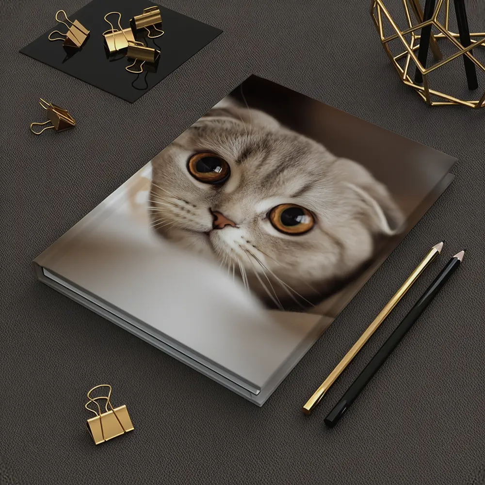 Scottish Fold Cat Close Up Soft Background – Notebooks