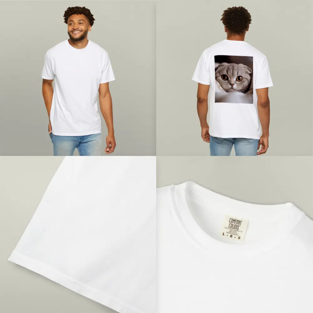 Scottish Fold Cat Close Up Soft Background – T-Shirts