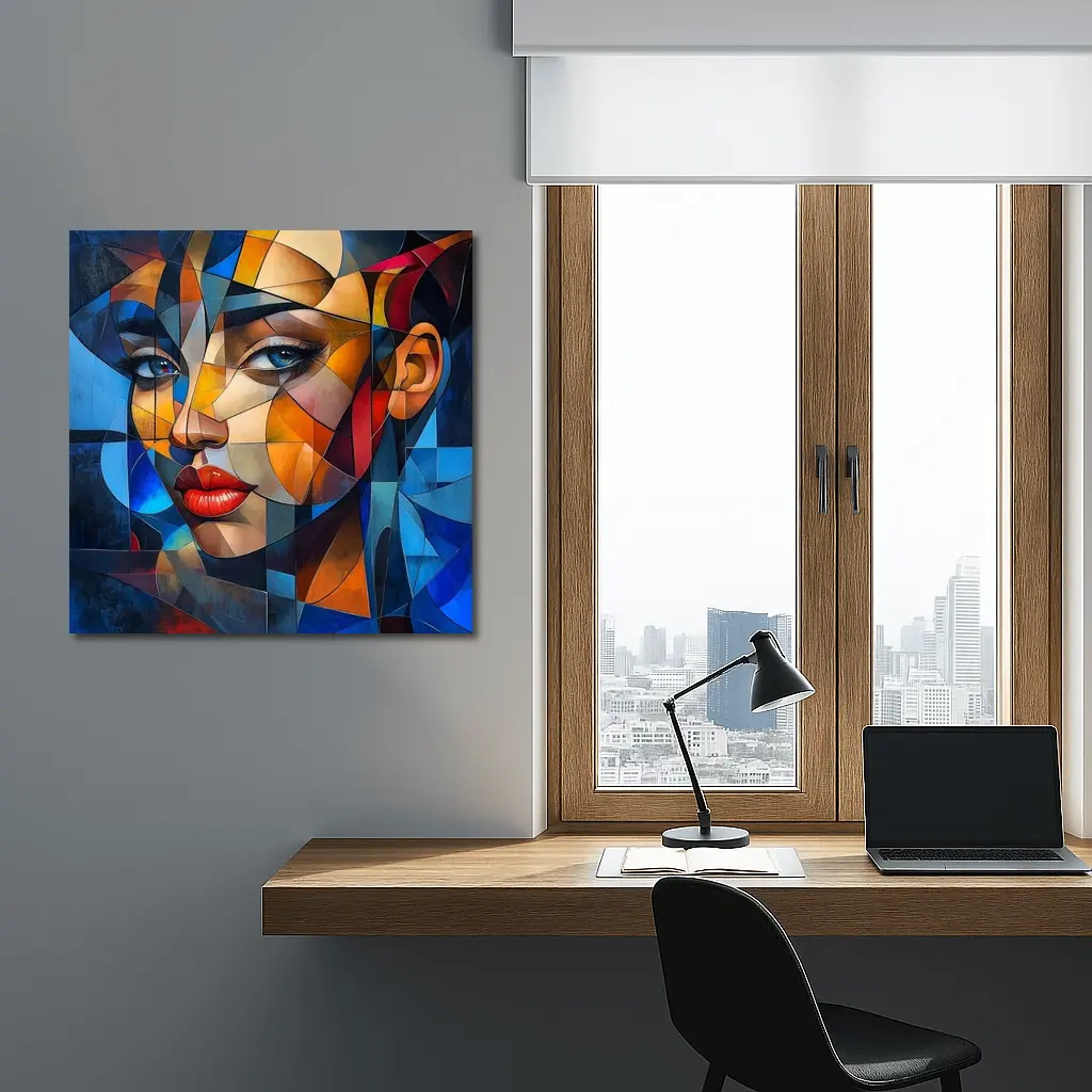 Cubist Women Portrait Abstract Geometric Art – Wall Art