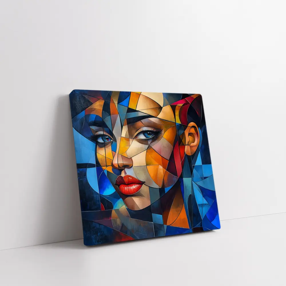 Cubist Women Portrait Abstract Geometric Art – Wall Art