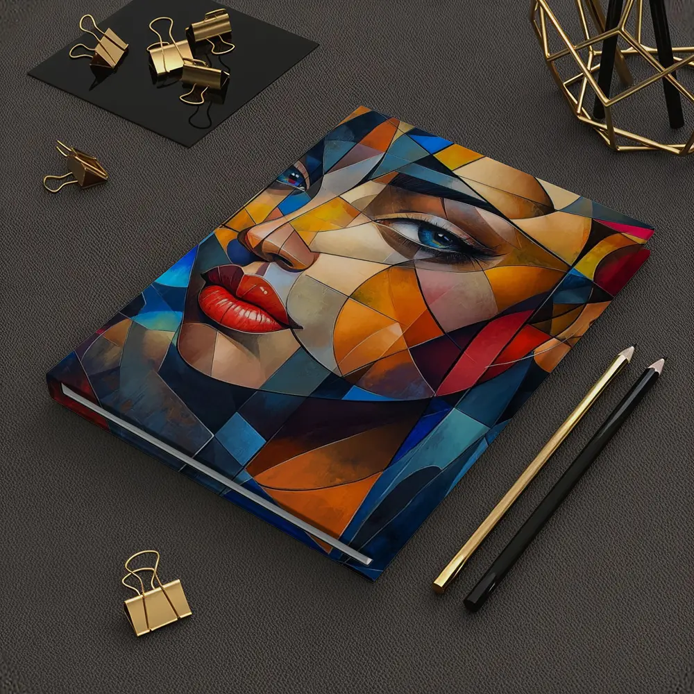 Cubist Women Portrait Abstract Geometric Art – Notebooks
