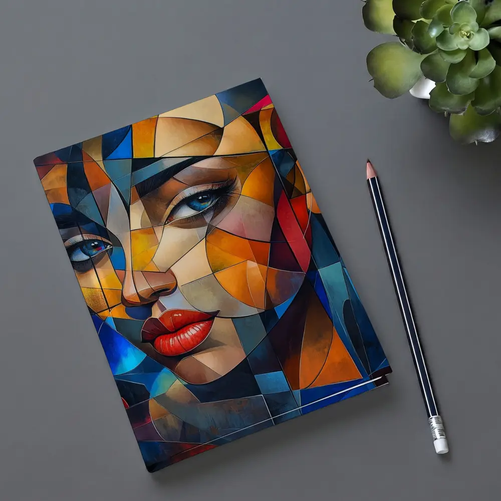Cubist Women Portrait Abstract Geometric Art – Notebooks