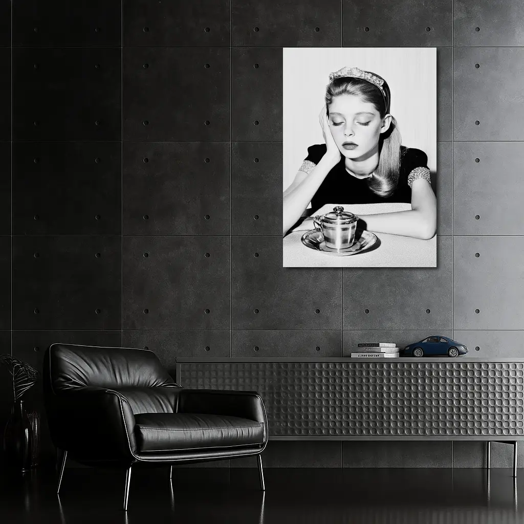 Dreamy Girl Black White Retro Photography Art – Wall Art