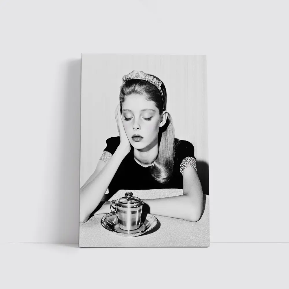 Dreamy Girl Black White Retro Photography Art – Wall Art