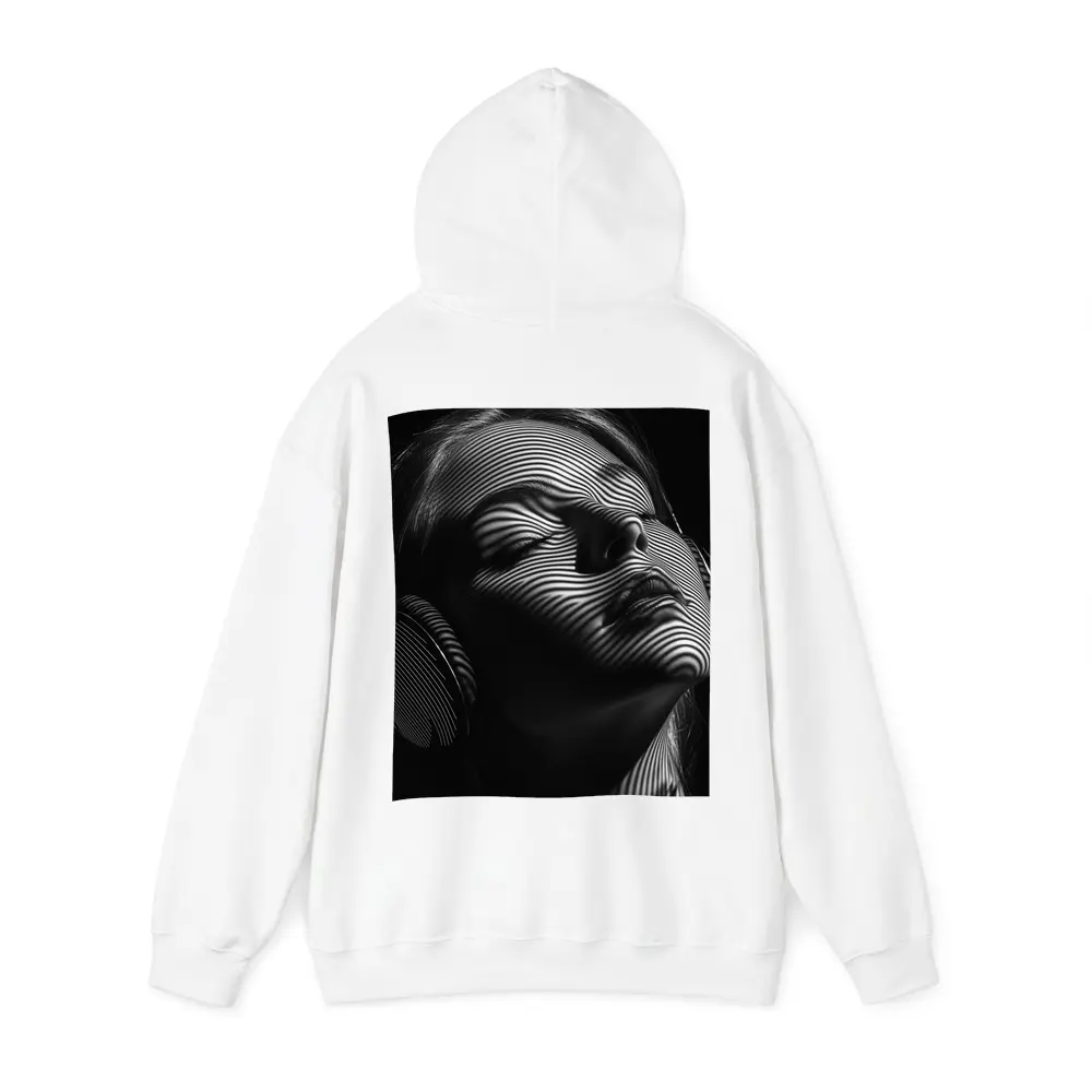Woman Headphones Zebra Lines Black White – Hoodies