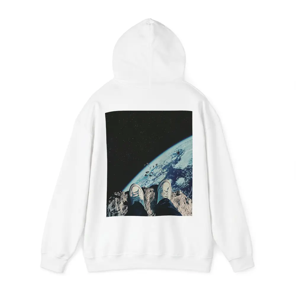 Sneakers Standing On Moon Above Earth – Hoodies
