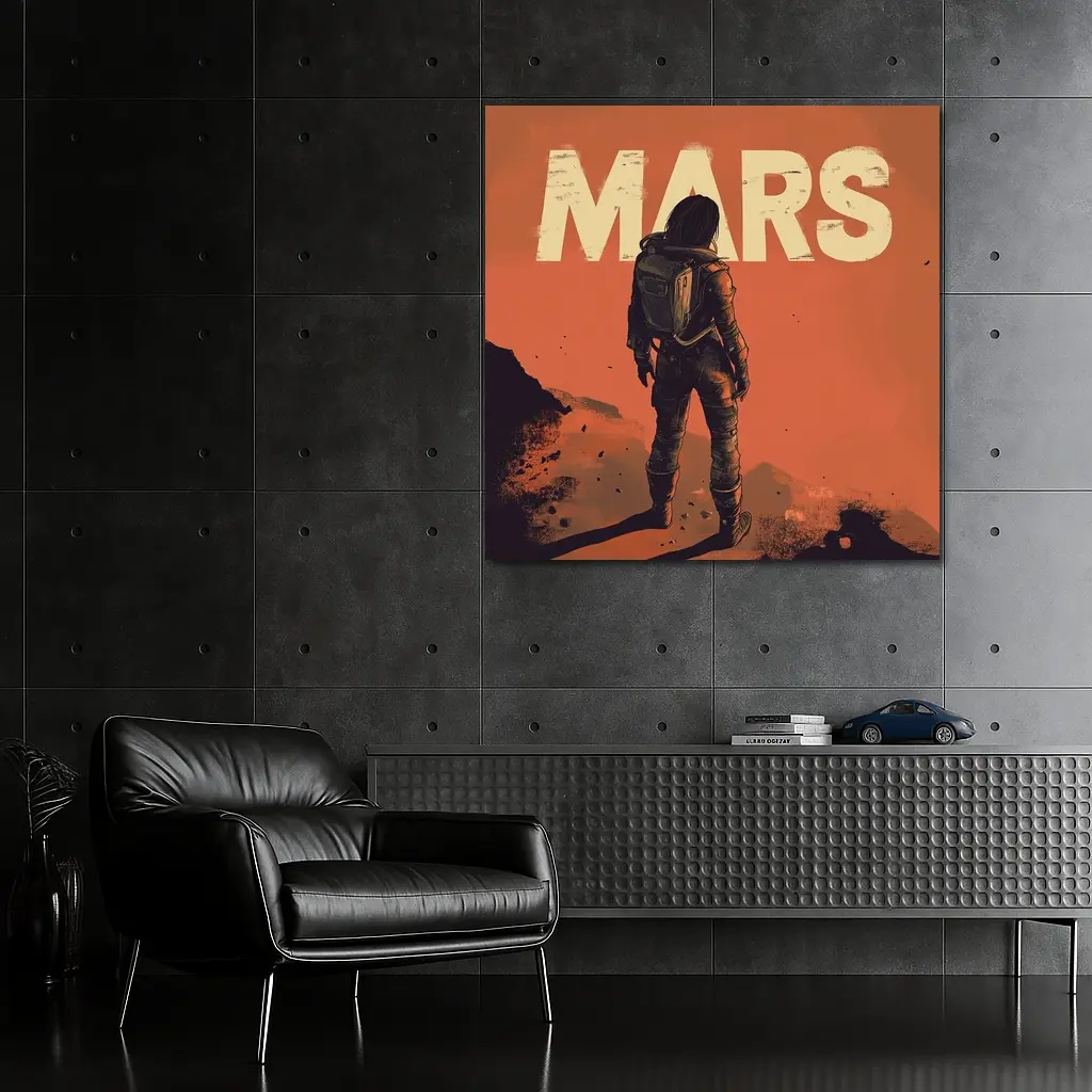 Astronaut Standing Alone On Mars Surface – Wall Art