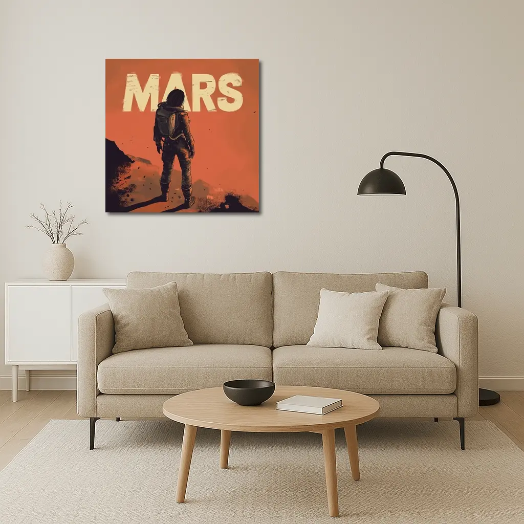 Astronaut Standing Alone On Mars Surface – Wall Art