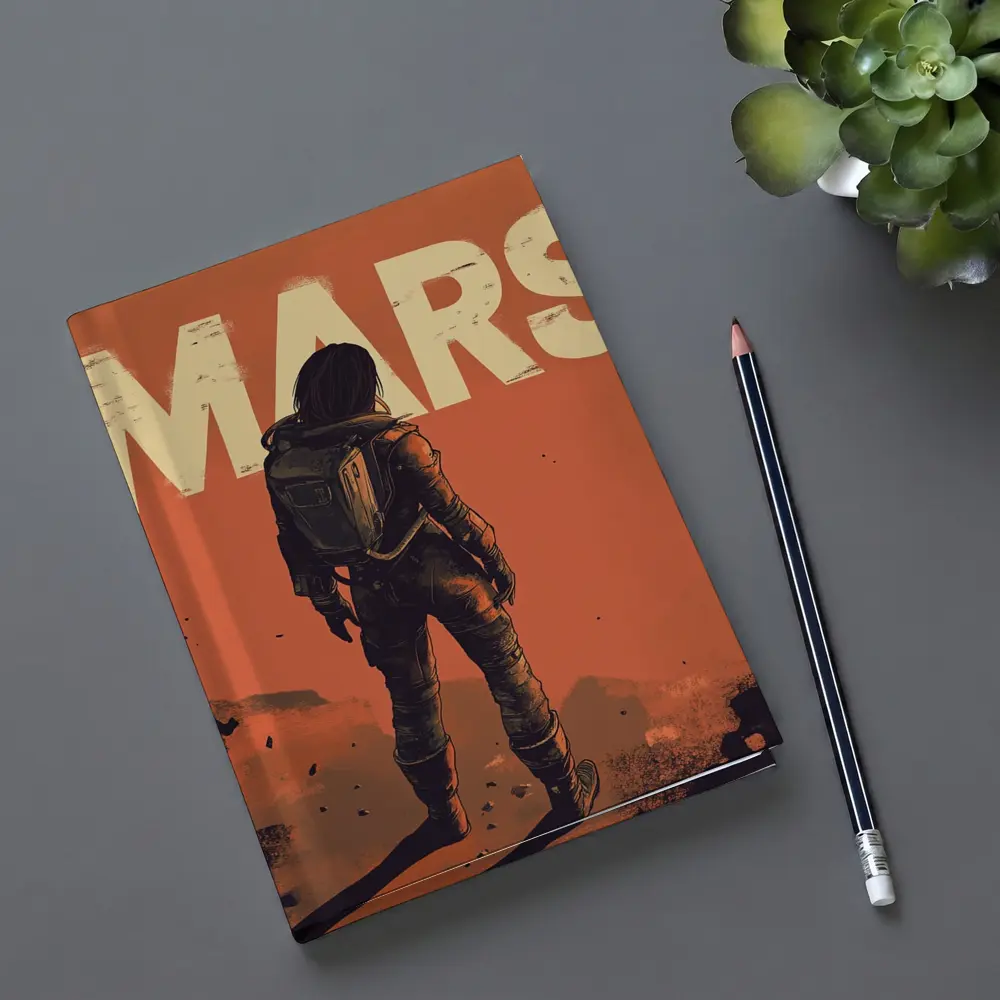 Astronaut Standing Alone On Mars Surface – Notebooks