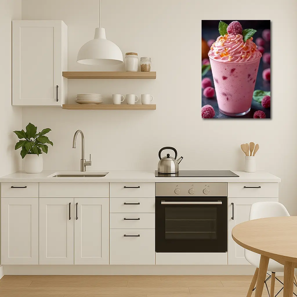 Raspberry Milkshake Pink Whipped Cream Dessert – Wall Art