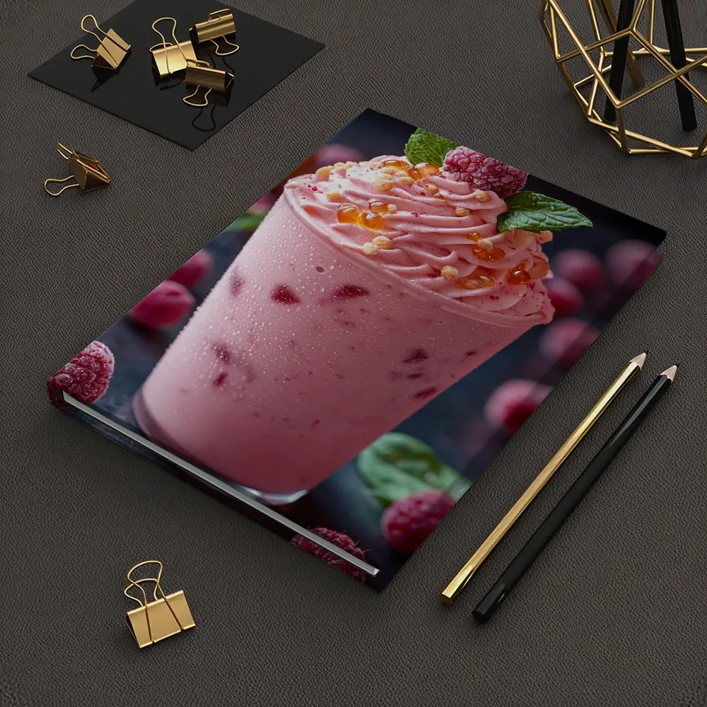 Raspberry Milkshake Pink Whipped Cream Dessert – Notebooks